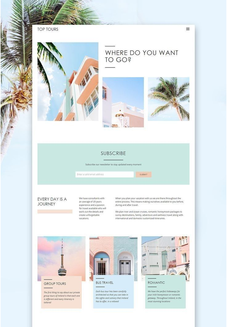 Top Tours travel company brand preview